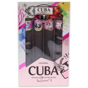 Cuba Quad1 4pc Eau de Parfum Set for Women – Heartbreak, La Vida, Victory, VIP – 1.17 oz Each