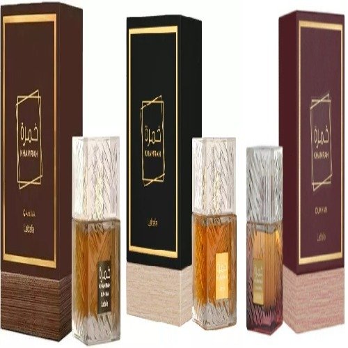 Khamrah, Khamrah Qahwa & Khamrah Dukhan by Lattafa EDP 3.4 oz – 3 Piece Combo Set