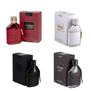 Nitro Red Intensely, Nitro White, Nitro Intense & Nitro Platinum by Dumont EDP 3.4 oz Combo Pack for Men