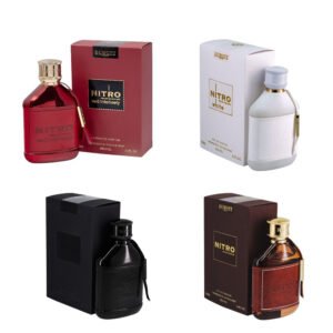 Nitro Red Intensely, Nitro White, Nitro Intense & Nitro Pour Homme by Dumont EDP 3.4 oz Combo Pack for Men