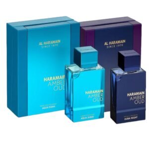 Amber Oud Aqua Dubai and Dubai Night by Al Haramain EDP Combo Pack 2.5 oz