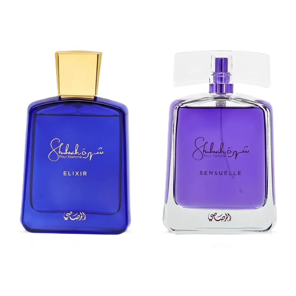 Shuhrah Sensuelle & Shuhrah Elixir by Rasasi EDP 3.0 oz Combo for Him and Her