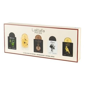 Lattafa Pride Gift Set Collection No.1 5x20ml EDP – Affection, Tharwah Gold, Watch1505, Breeze, Shaheen Gold