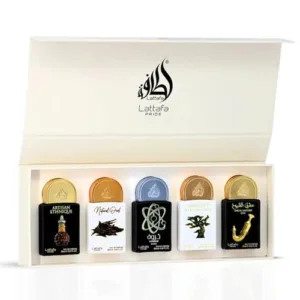 Lattafa Pride Gift Set Collection No.2 5x20ml EDP - Artisan Ethnique, Natural Oud, Tharwah Silver, Eternal Oud, Ishq Al Shuyukh Gold