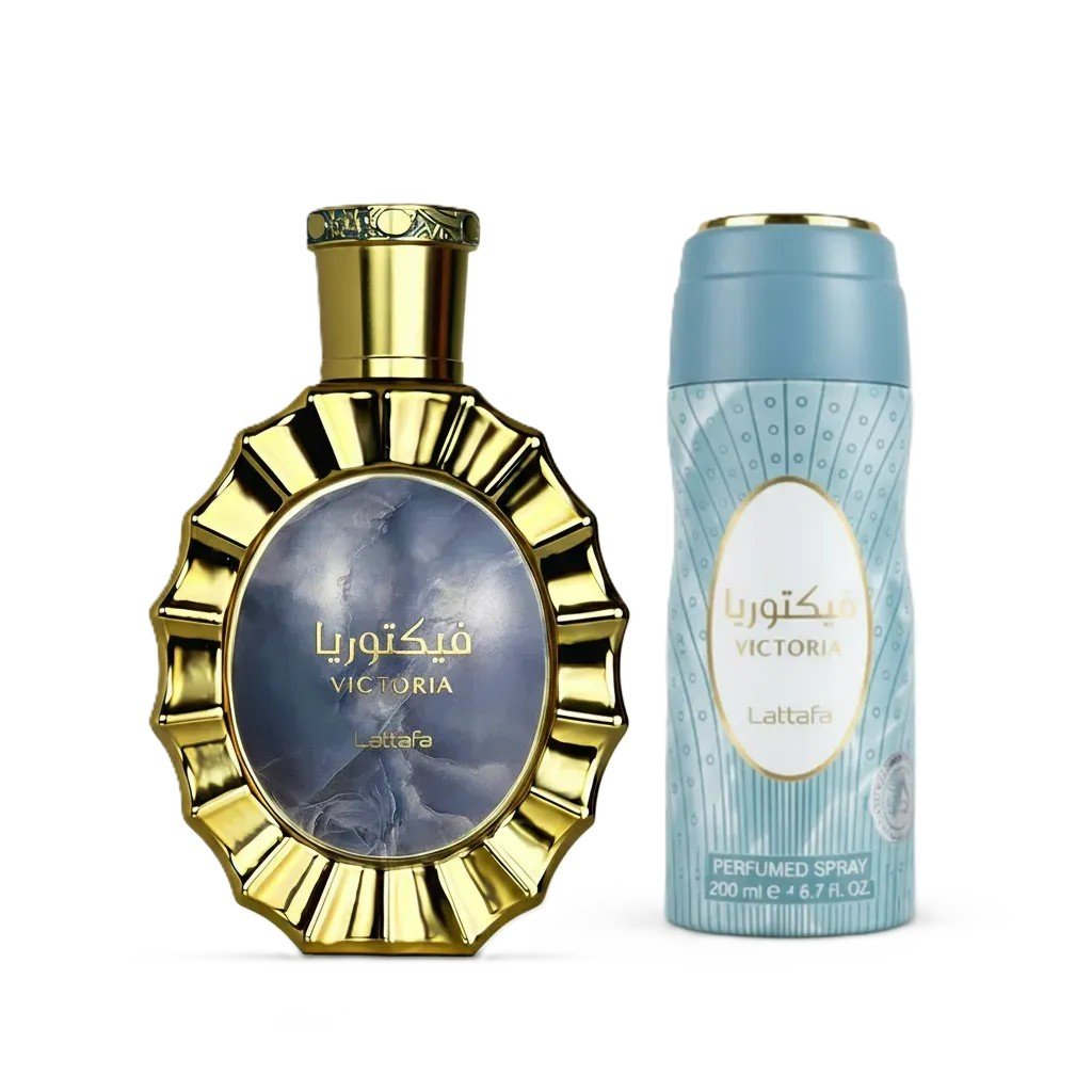 Victoria by Lattafa Gift Set With 100ml EDP and 200ml Perfumed Spray