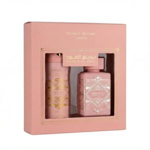 Badee Al Oud Noble Blush by Lattafa 2 Pcs Gift Set With 100ml EDP and 200ml Perfumed Spray for Women